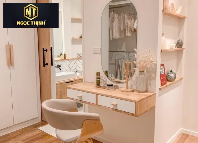 BÀN TRANG ĐIỂM TREO TƯỜNG THIẾT KÊ NHỎ GỌN - BTĐ010